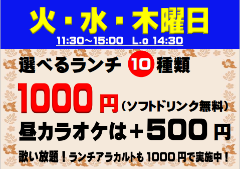 埼玉　昼カラ　所沢　新所沢　西武新宿線　カラオケ無料